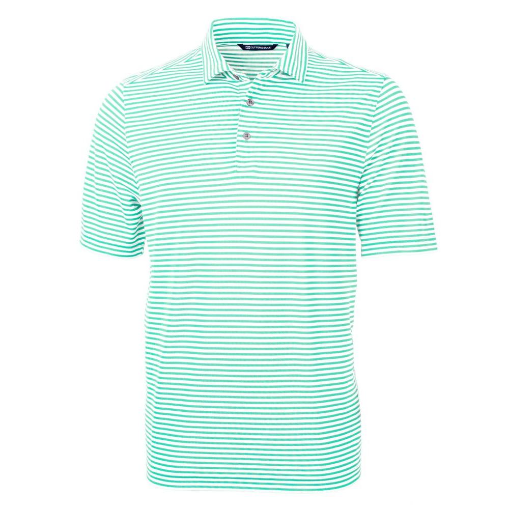 Cutter & Buck Virtue Recycled Stripe Featherlight Pique Mens Polo