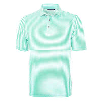 Cutter & Buck Virtue Recycled Stripe Featherlight Pique Mens Polo