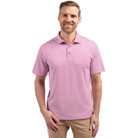 Cutter & Buck Virtue Recycled Stripe Featherlight Pique Mens Polo