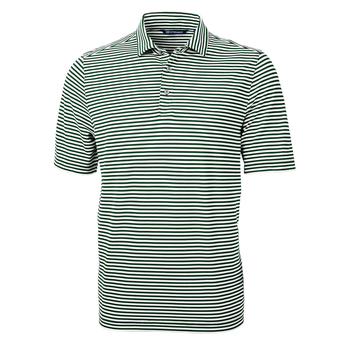 Cutter & Buck Virtue Recycled Stripe Featherlight Pique Mens Polo