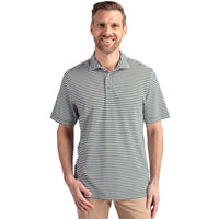 Cutter & Buck Virtue Recycled Stripe Featherlight Pique Mens Polo
