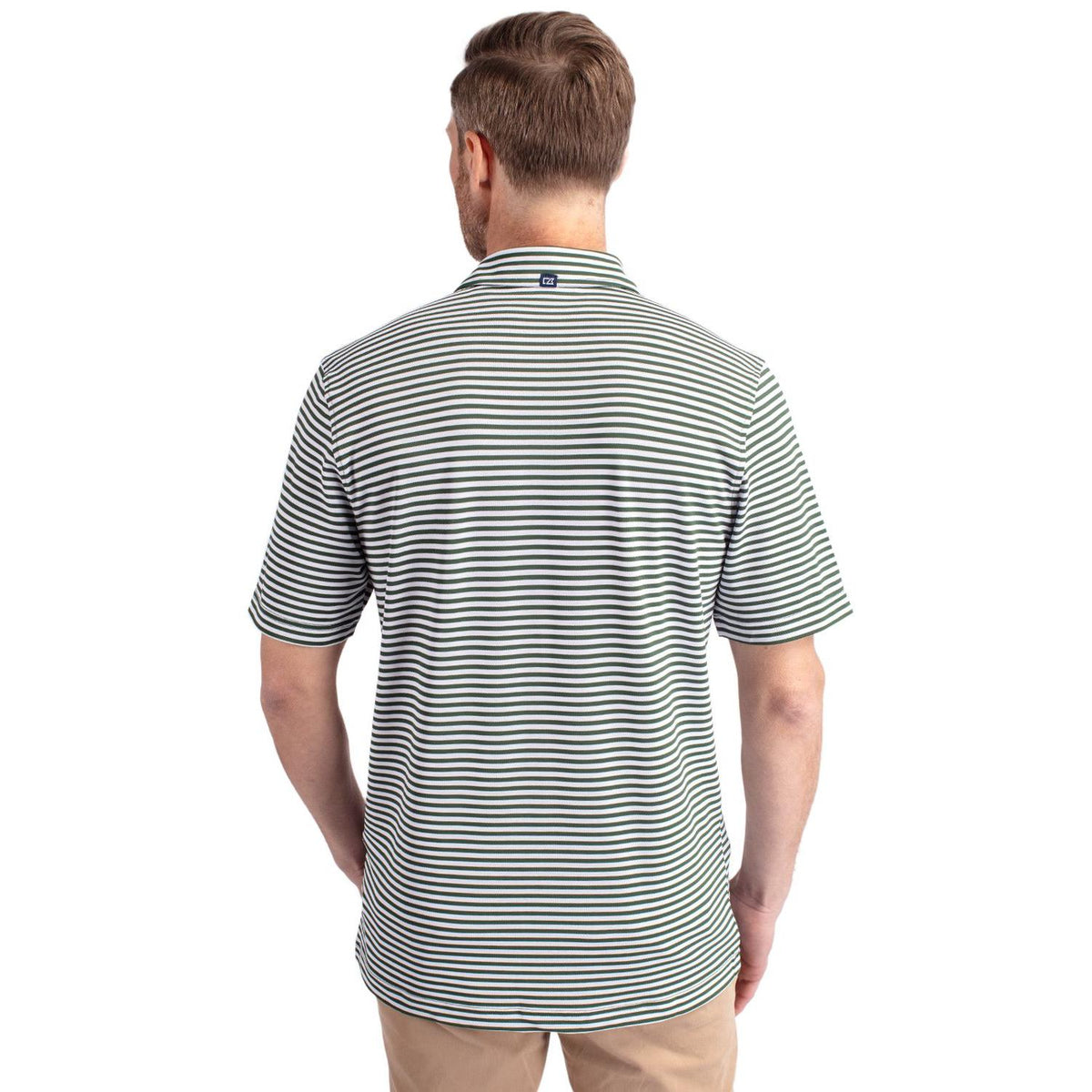Cutter & Buck Virtue Recycled Stripe Featherlight Pique Mens Polo