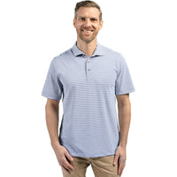 Cutter & Buck Virtue Recycled Stripe Featherlight Pique Mens Polo