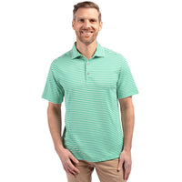 Cutter & Buck Virtue Recycled Stripe Featherlight Pique Mens Polo