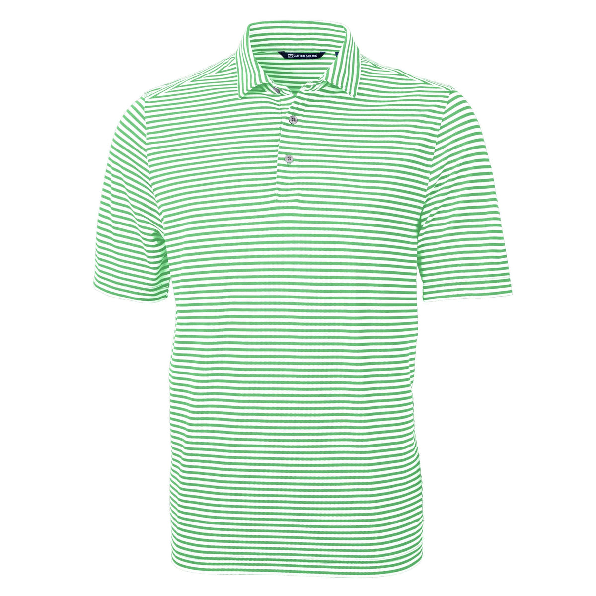 Cutter & Buck Virtue Recycled Stripe Featherlight Pique Mens Polo