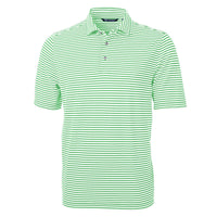 Cutter & Buck Virtue Recycled Stripe Featherlight Pique Mens Polo