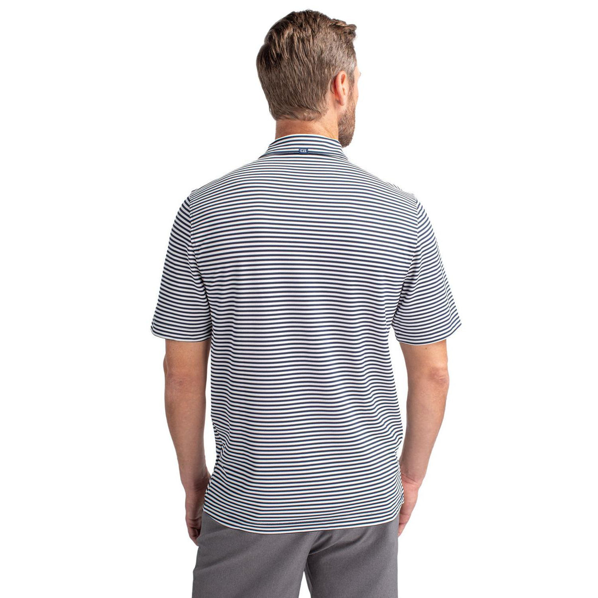 Cutter & Buck Virtue Recycled Stripe Featherlight Pique Mens Polo