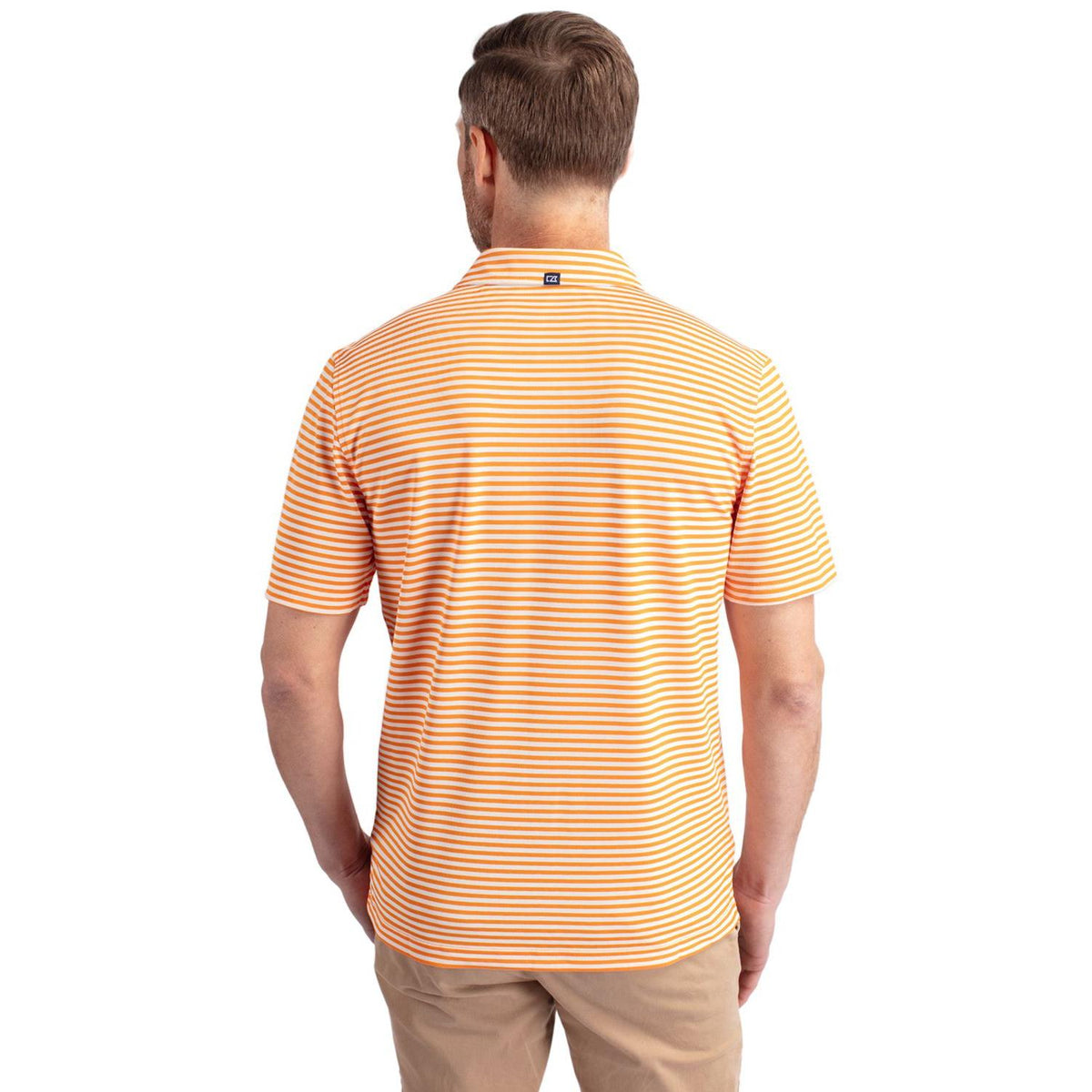 Cutter & Buck Virtue Recycled Stripe Featherlight Pique Mens Polo