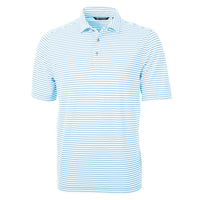 Cutter & Buck Virtue Recycled Stripe Featherlight Pique Mens Polo