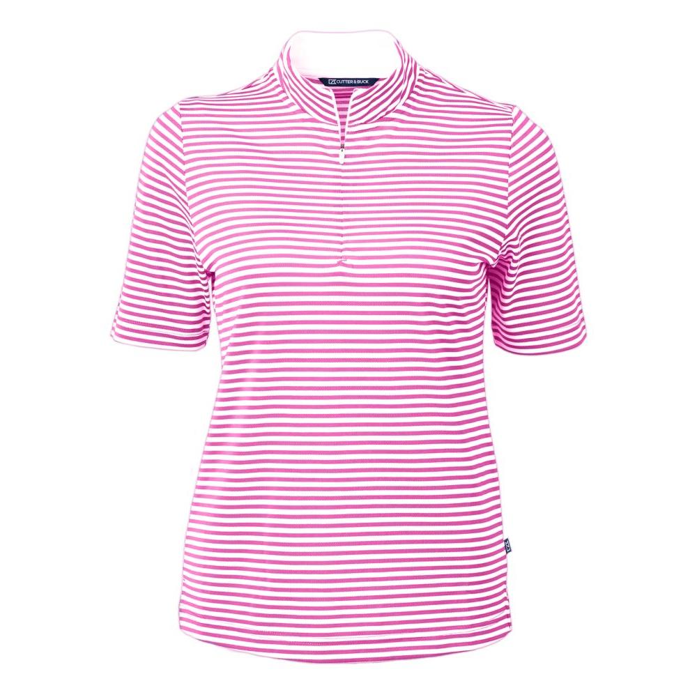 Cutter & Buck Virtue Recycled Stripe Featherlight Pique Womens Half Zip