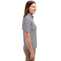 Cutter & Buck Virtue Recycled Stripe Featherlight Pique Womens Half Zip