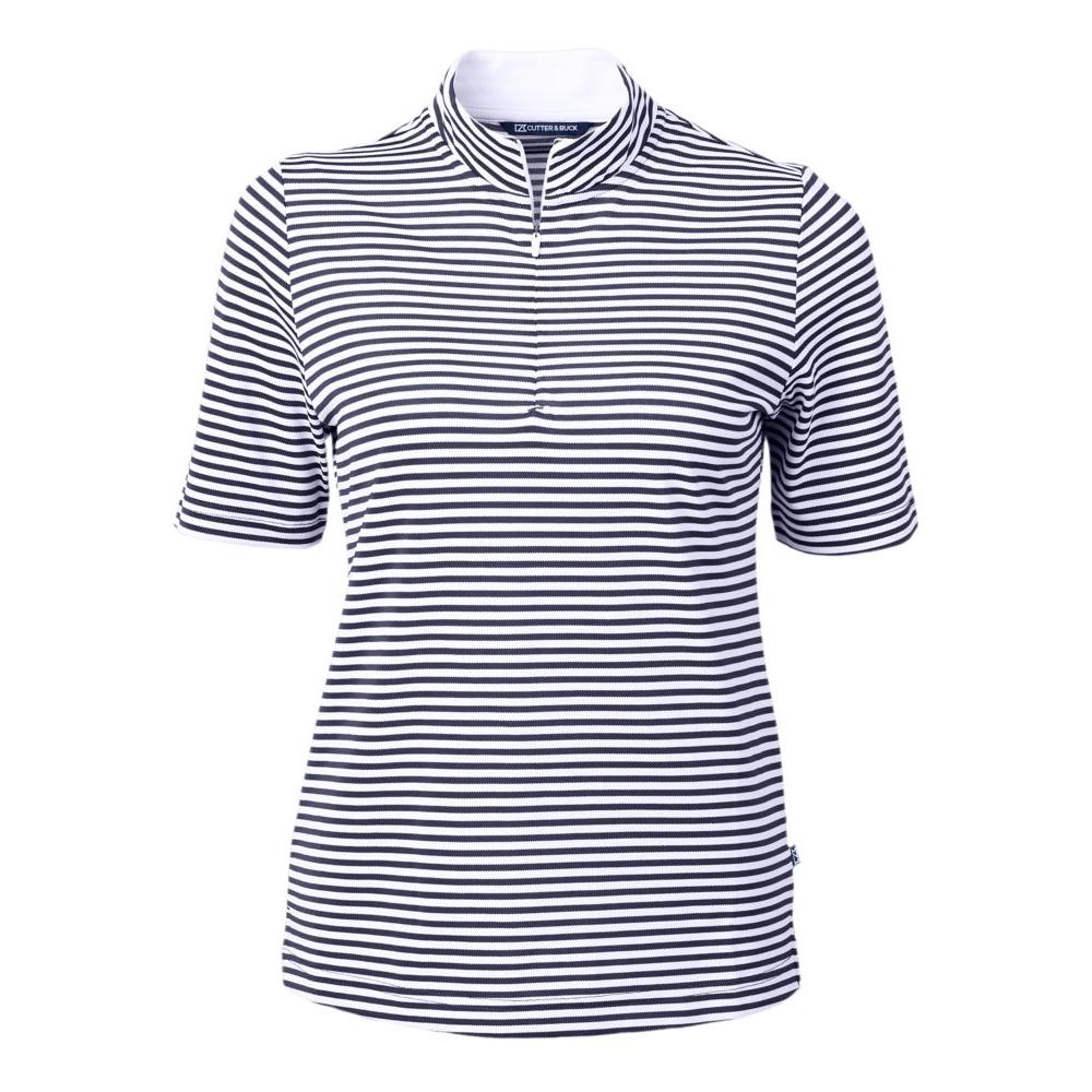 Cutter & Buck Virtue Recycled Stripe Featherlight Pique Womens Half Zip