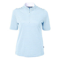 Cutter & Buck Virtue Recycled Stripe Featherlight Pique Womens Half Zip