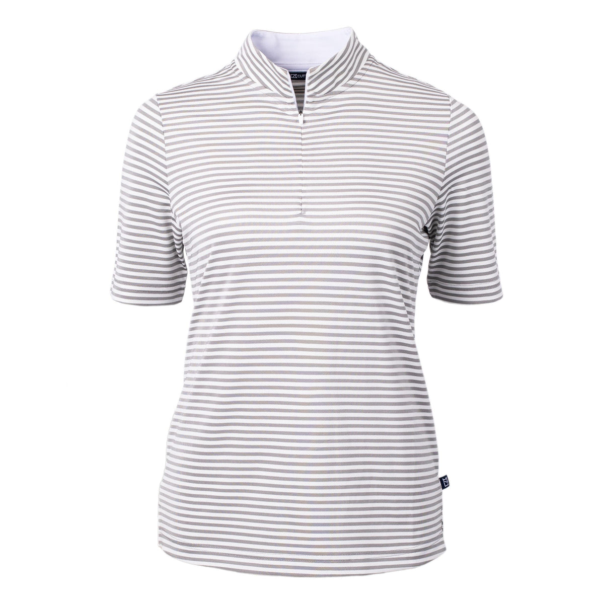 Cutter & Buck Virtue Recycled Stripe Featherlight Pique Womens Half Zip