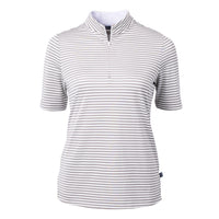 Cutter & Buck Virtue Recycled Stripe Featherlight Pique Womens Half Zip