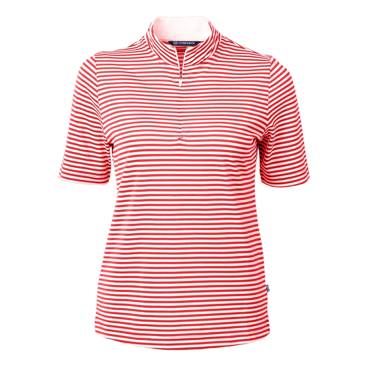 Cutter & Buck Virtue Recycled Stripe Featherlight Pique Womens Half Zip