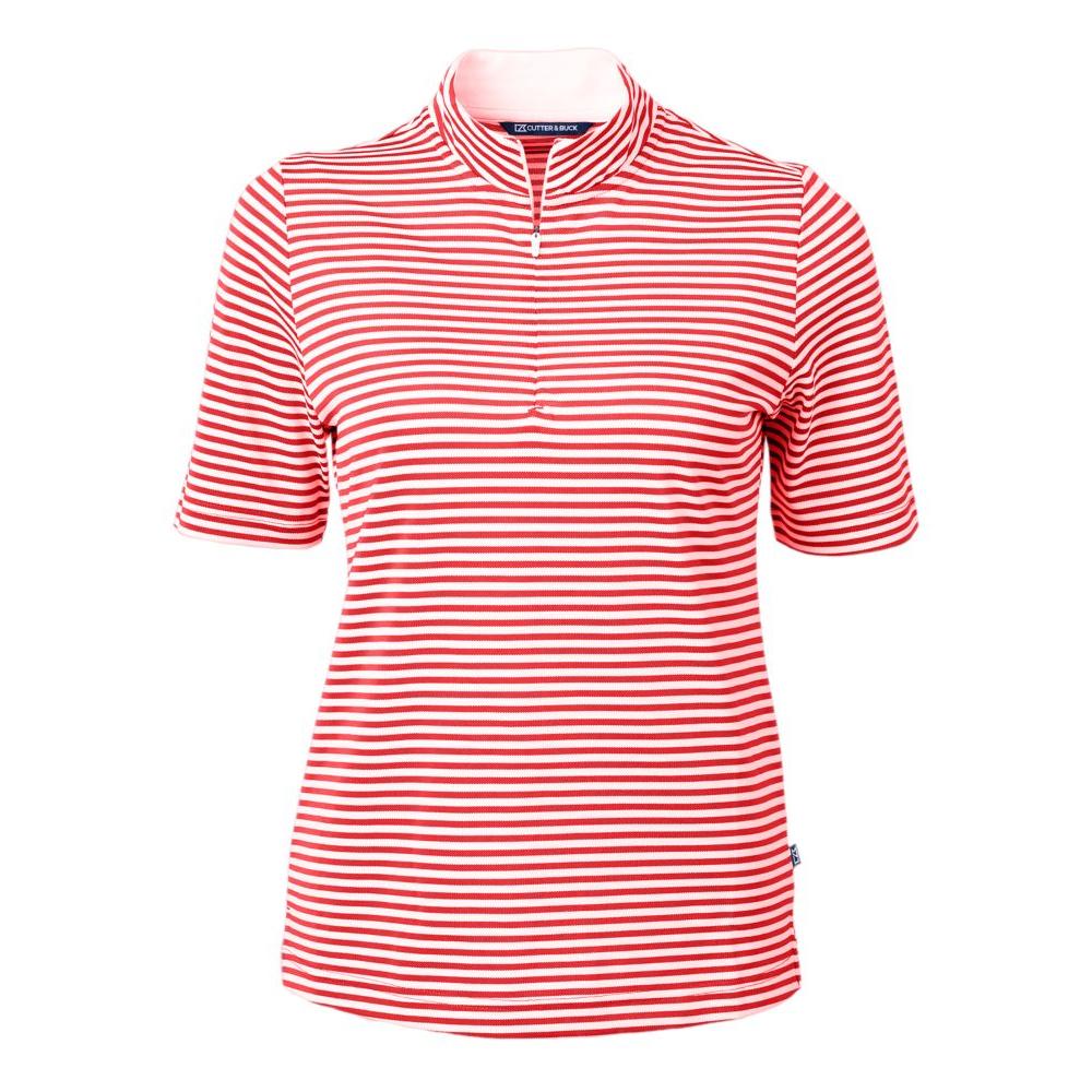 Cutter & Buck Virtue Recycled Stripe Featherlight Pique Womens Half Zip