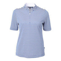 Cutter & Buck Virtue Recycled Stripe Featherlight Pique Womens Half Zip