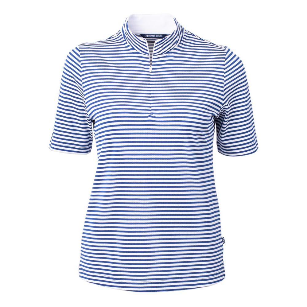 Cutter & Buck Virtue Recycled Stripe Featherlight Pique Womens Half Zip