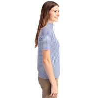 Cutter & Buck Virtue Recycled Stripe Featherlight Pique Womens Half Zip