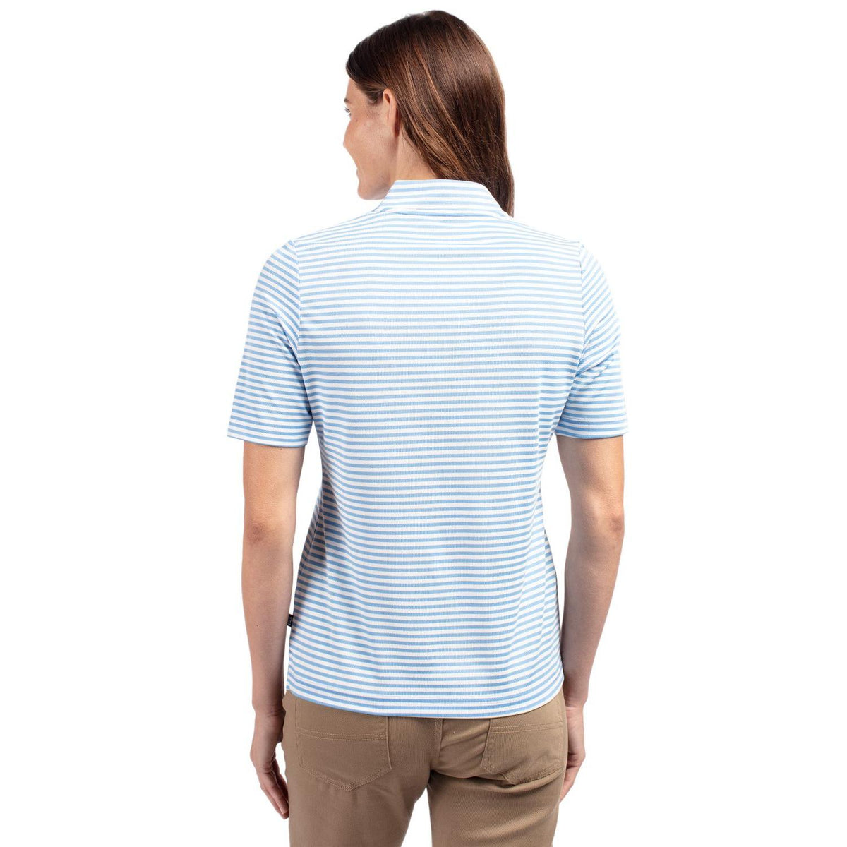 Cutter & Buck Virtue Recycled Stripe Featherlight Pique Womens Half Zip