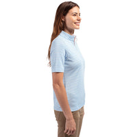 Cutter & Buck Virtue Recycled Stripe Featherlight Pique Womens Half Zip