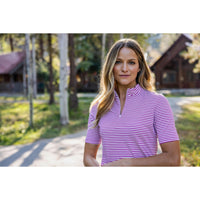 Cutter & Buck Virtue Recycled Stripe Featherlight Pique Womens Half Zip