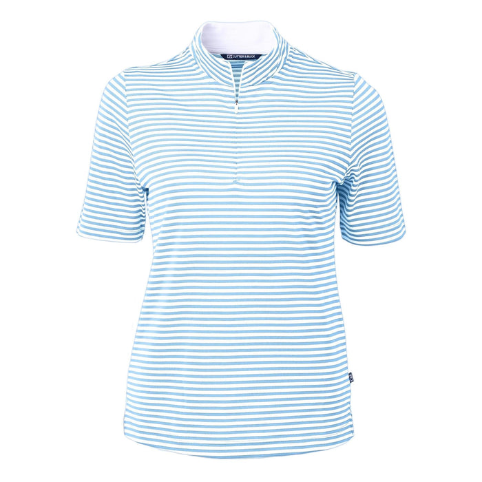Cutter & Buck Virtue Recycled Stripe Featherlight Pique Womens Half Zip