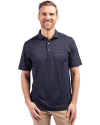 Cutter & Buck Virtue Recycled Tile Print Featherlight Pique Mens Big & Tall Polo