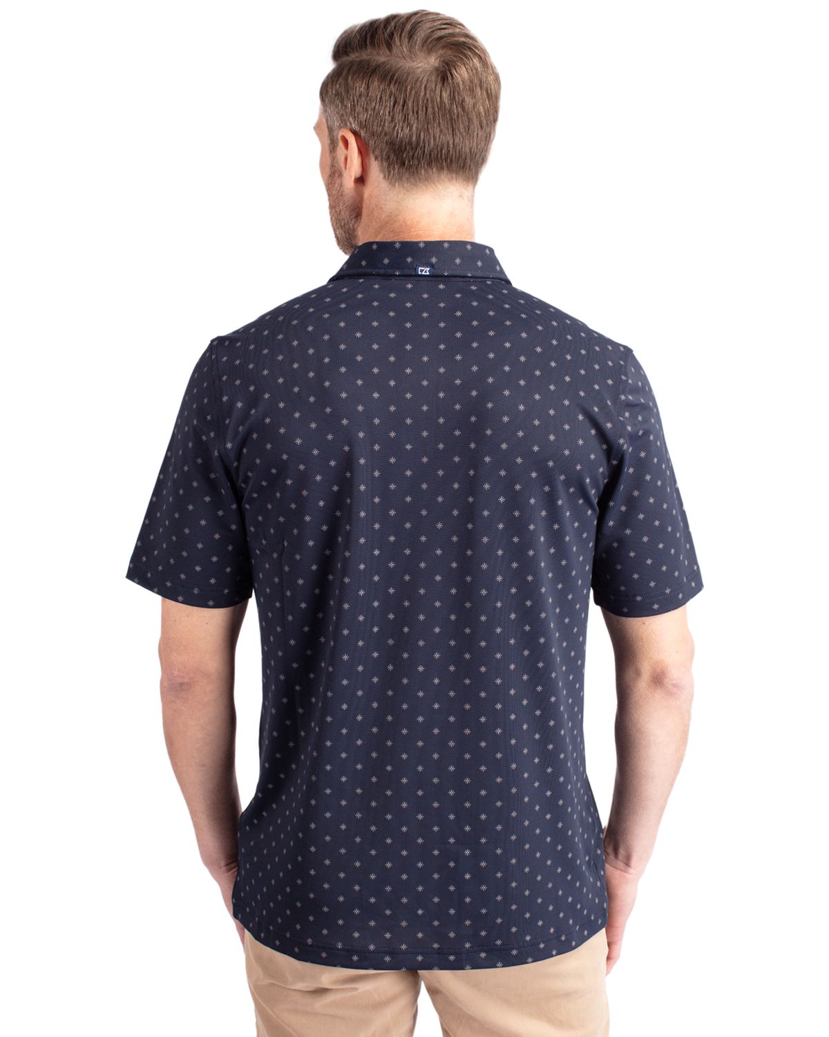 Cutter & Buck Virtue Recycled Tile Print Featherlight Pique Mens Big & Tall Polo