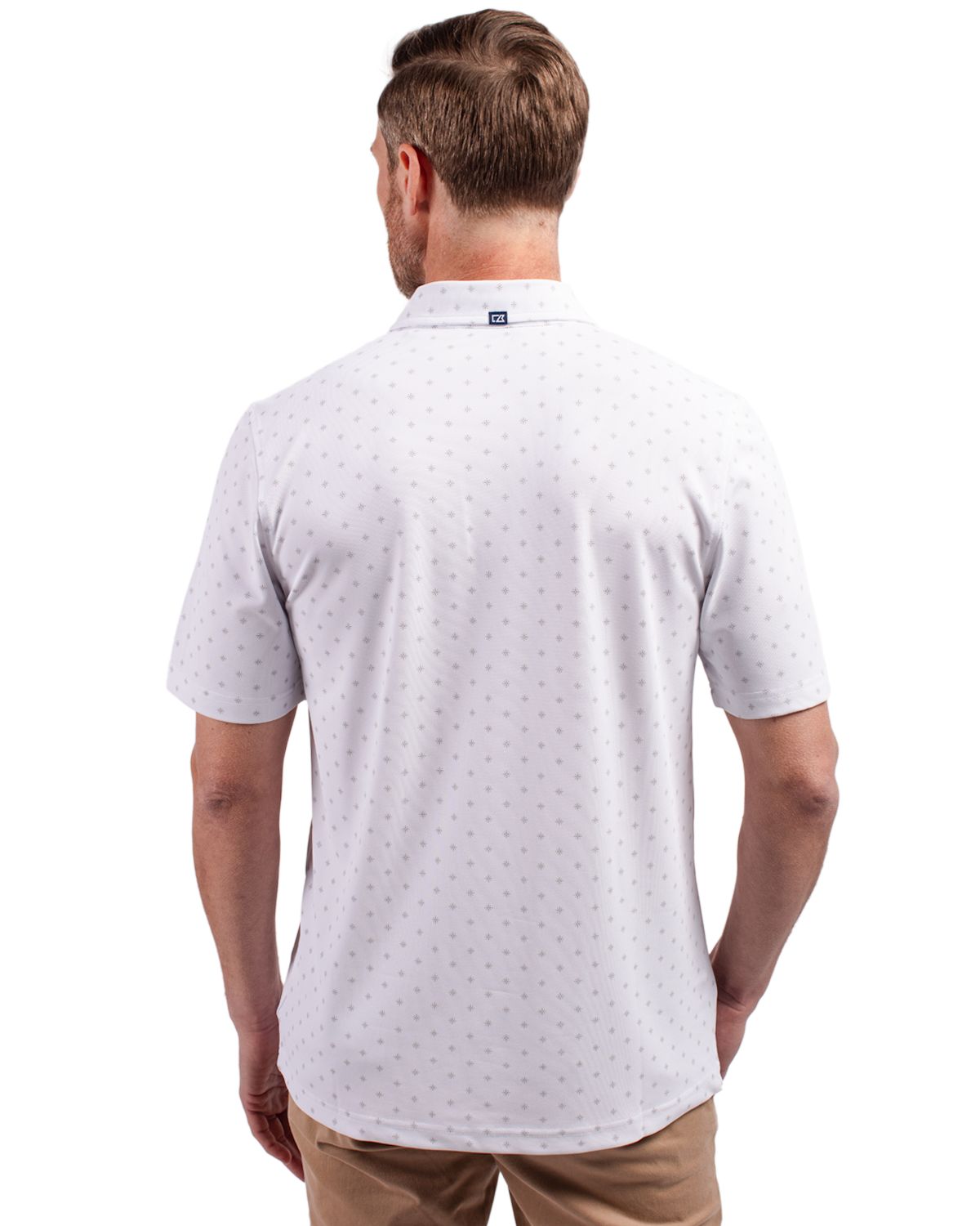 Cutter & Buck Virtue Recycled Tile Print Featherlight Pique Mens Big & Tall Polo