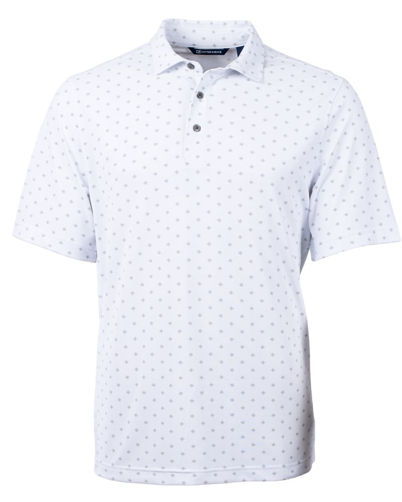 Cutter & Buck Virtue Recycled Tile Print Featherlight Pique Mens Big & Tall Polo