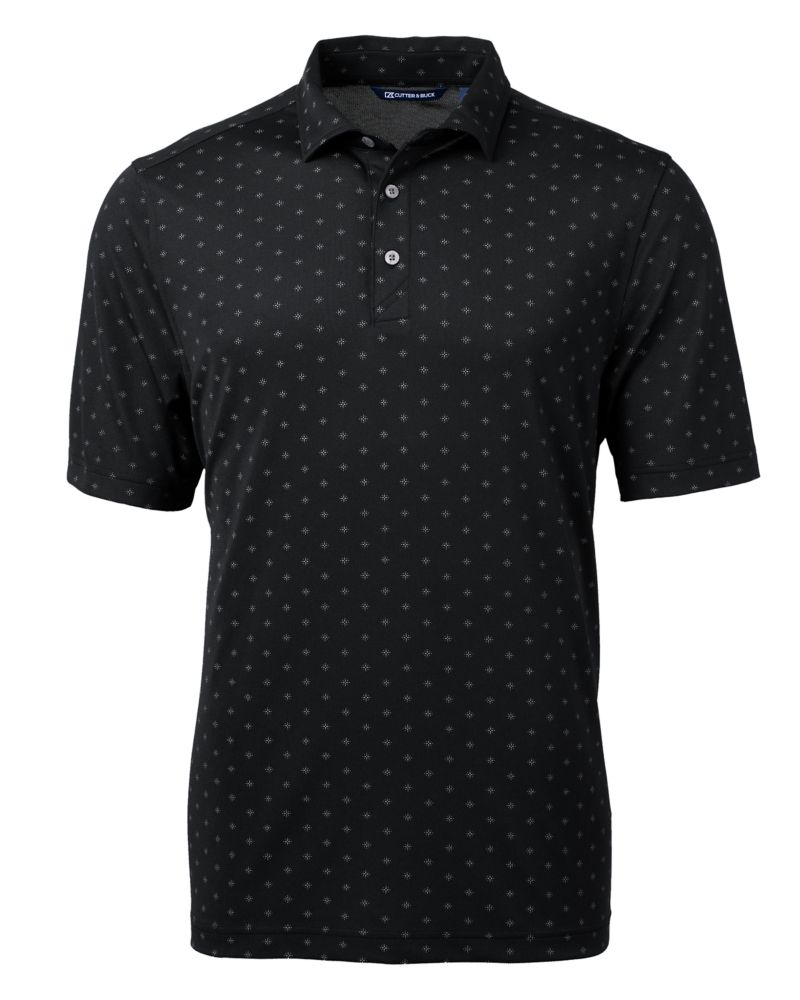 Cutter & Buck Virtue Recycled Tile Print Featherlight Pique Mens Big & Tall Polo