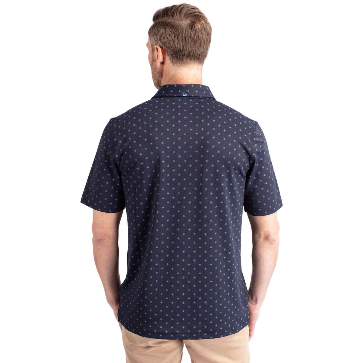 Cutter & Buck Virtue Recycled Tile Print Featherlight Pique Mens Big & Tall Polo