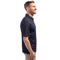 Cutter & Buck Virtue Recycled Tile Print Featherlight Pique Mens Big & Tall Polo