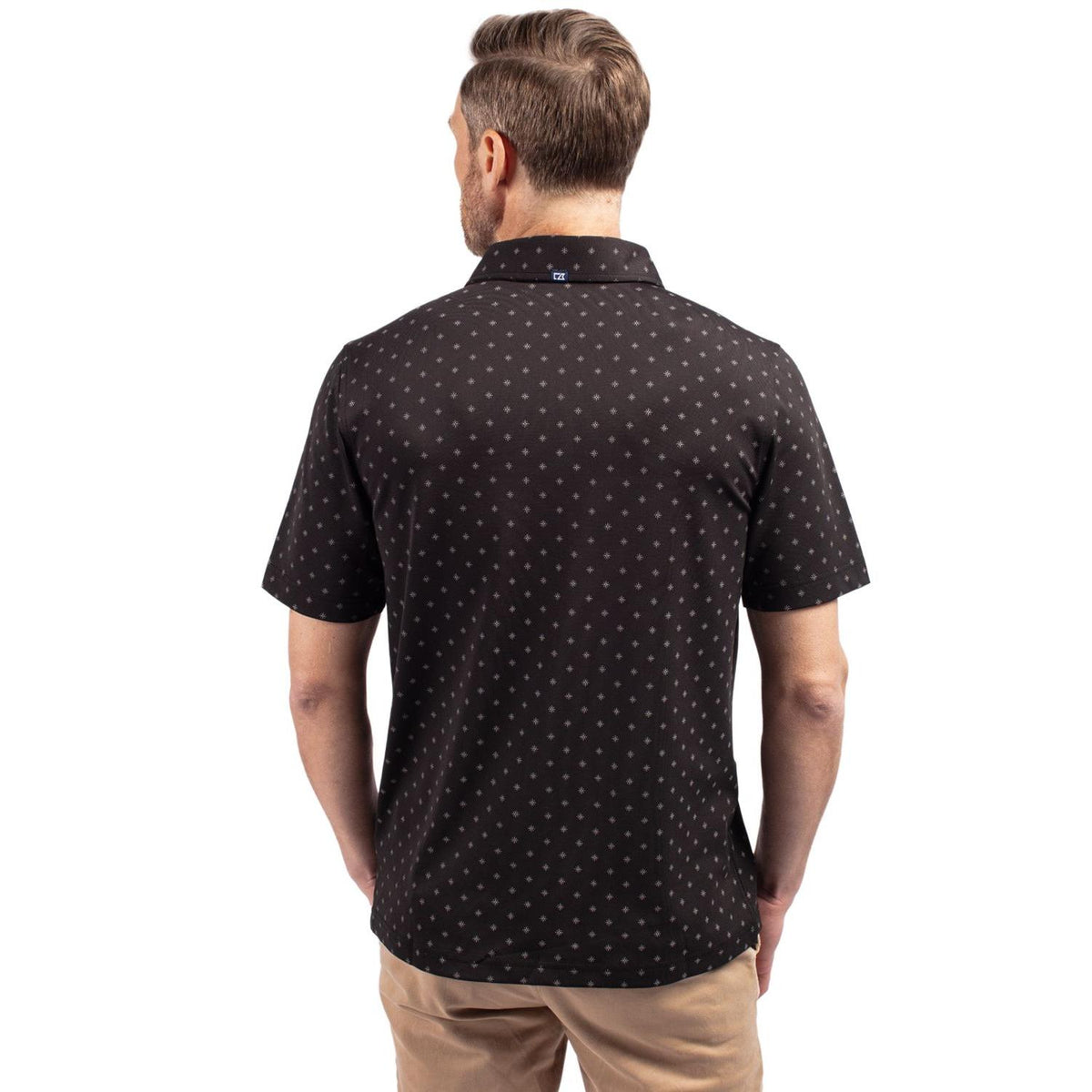 Cutter & Buck Virtue Recycled Tile Print Featherlight Pique Mens Big & Tall Polo