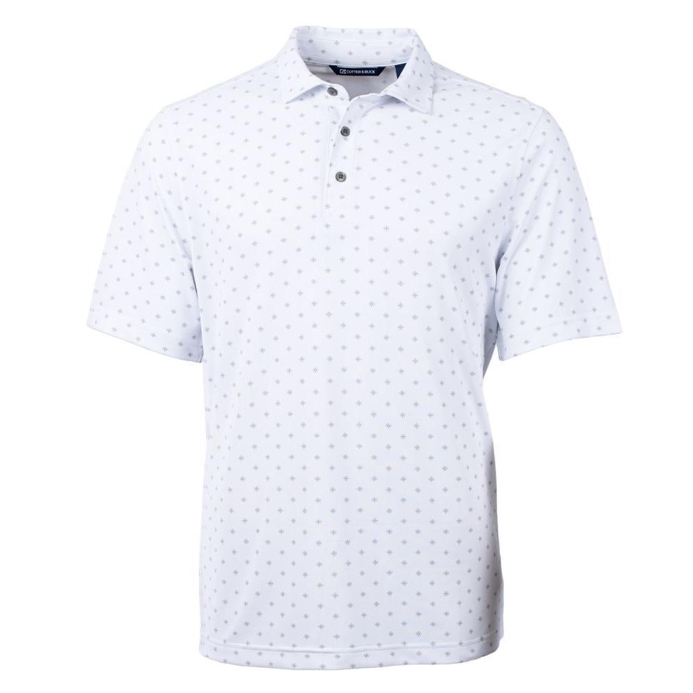 Cutter & Buck Virtue Recycled Tile Print Featherlight Pique Mens Big & Tall Polo