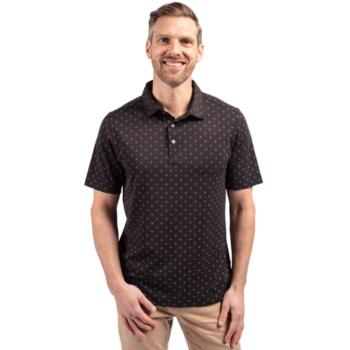 Cutter & Buck Virtue Recycled Tile Print Featherlight Pique Mens Big & Tall Polo
