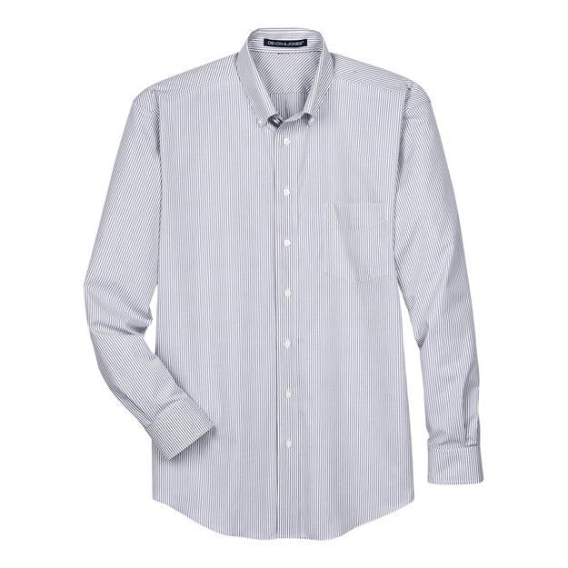Devon & Jones Men' Crown Collection® Banker Stripe Woven Dress Shirt