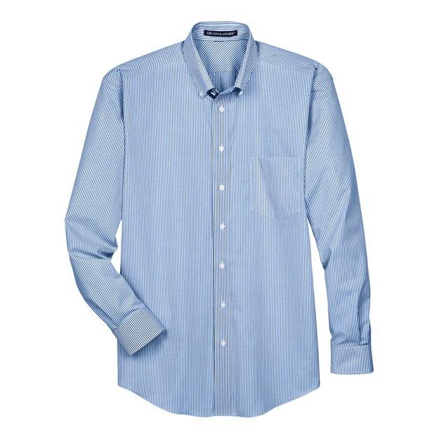 Devon & Jones Men' Crown Collection® Banker Stripe Woven Dress Shirt