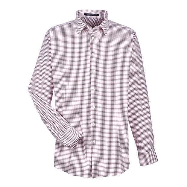 Devon & Jones Men' CrownLux Performance® Micro Windowpane Woven Dress Shirt