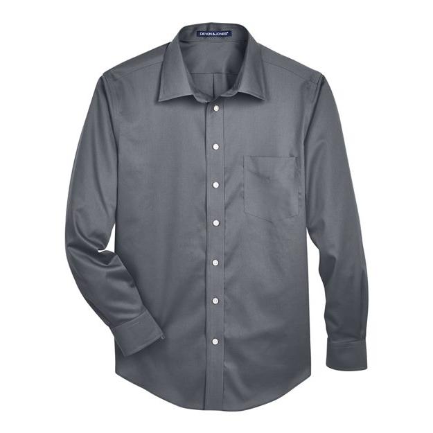Devon & Jones Men's Crown Collection® Solid Stretch Twill Woven Dress Shirt