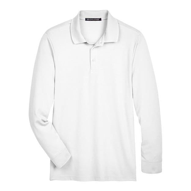 Devon & Jones Men's Tall CrownLux Performance® Plaited Long Sleeve Polo