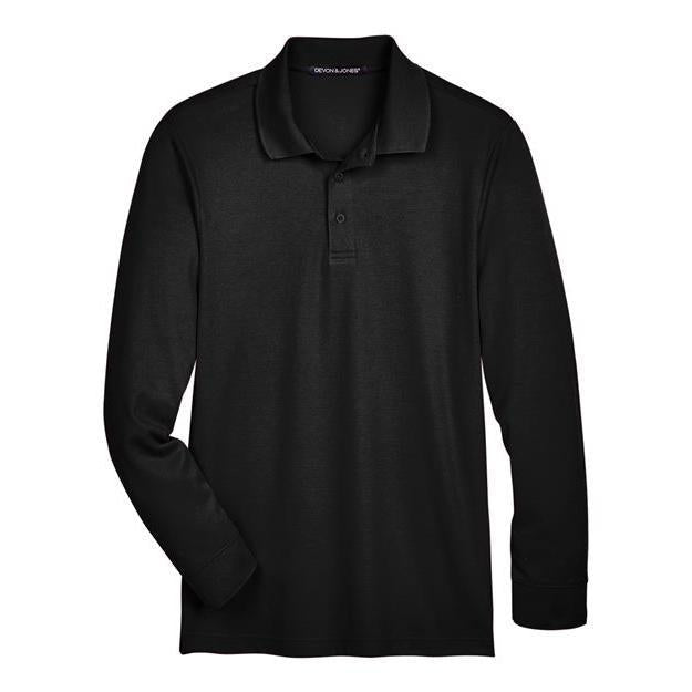 Devon & Jones Men's Tall CrownLux Performance® Plaited Long Sleeve Polo