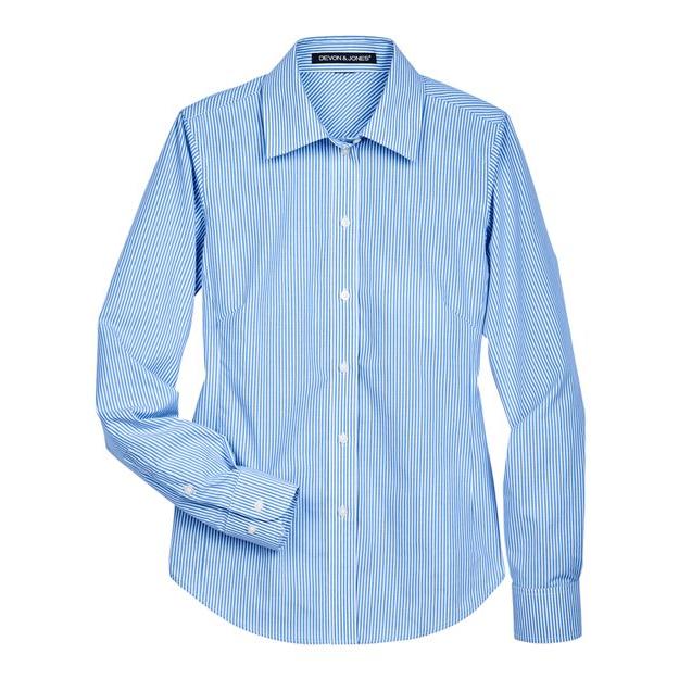 Devon & Jones Women' Crown Collection® Banker Stripe Woven Dress Shirt