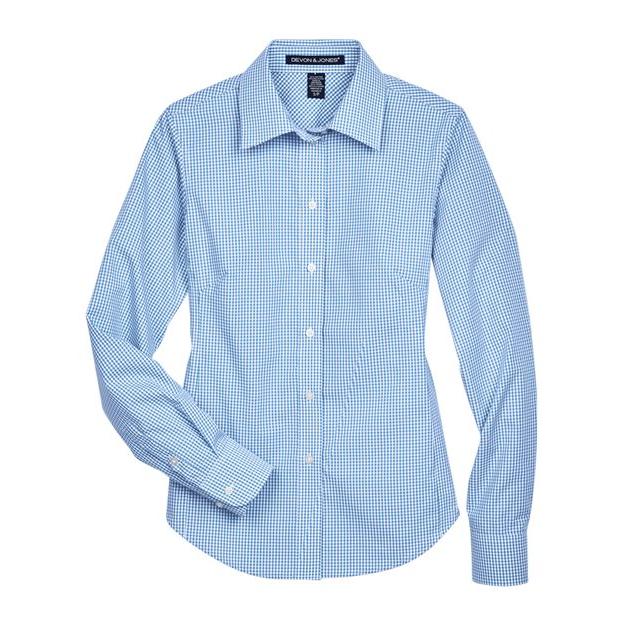 Devon & Jones Women' Crown Collection® Gingham Check Woven Dress Shirt