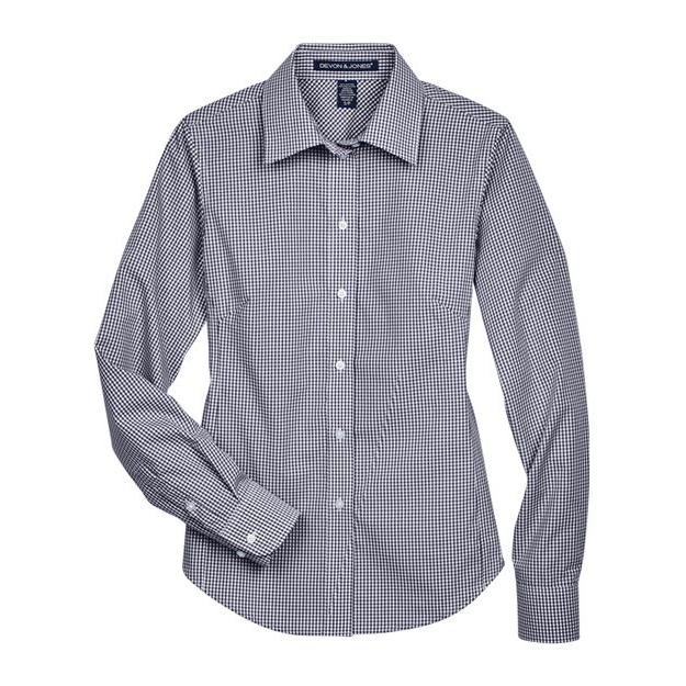 Devon & Jones Women' Crown Collection® Gingham Check Woven Dress Shirt
