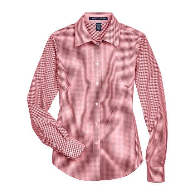 Devon & Jones Women' Crown Collection® Gingham Check Woven Dress Shirt