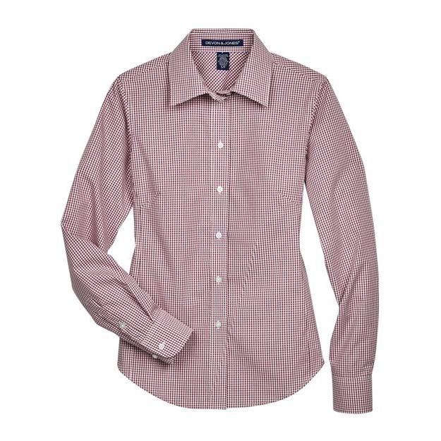 Devon & Jones Women' Crown Collection® Gingham Check Woven Dress Shirt