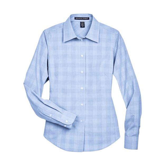 Devon & Jones Women' Crown Collection® Glen Plaid Woven Dress Shirt